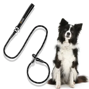 Durable P-Type Dog Leash with Metal Decoration One-Piece Bite-Resistant Waterproof Adjustable for Pet Owners Pack of 10
