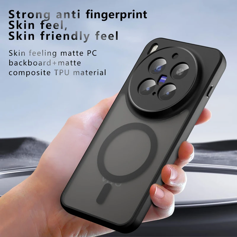 For Vivo X300 X200 Pro Case Shockproof Magnetic Matte PC+TPU Anti-fingerprint Translucent Cover for VIVO V60 Lite S50 Pro Mini Pack of 10 - Image 4