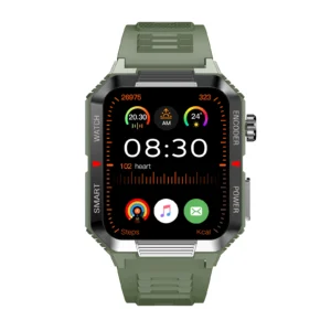 Men's Smartwatch with Curved Screen and Waterproof Fitness Tracker Features Compass Calendar Sleep Tracker IOS Compatible