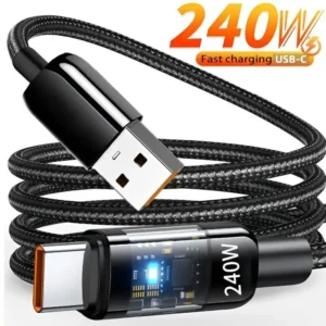 240W 6A USB Type-C Fast Charging Cable for Camera Mobile Phones Quick Charge Data Transfer Pack of 200