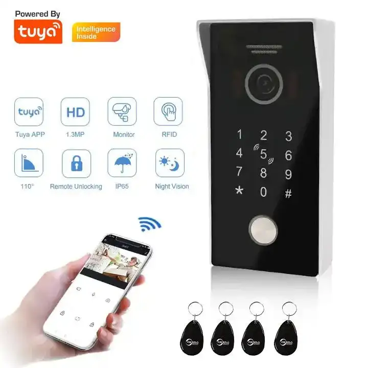 Anjielo Smart Home Tuya WiFi Video Doorbell RFID Keypad 1080P Smart Life Camera POE IP Intercom Access Control System Waterproof - Image 4