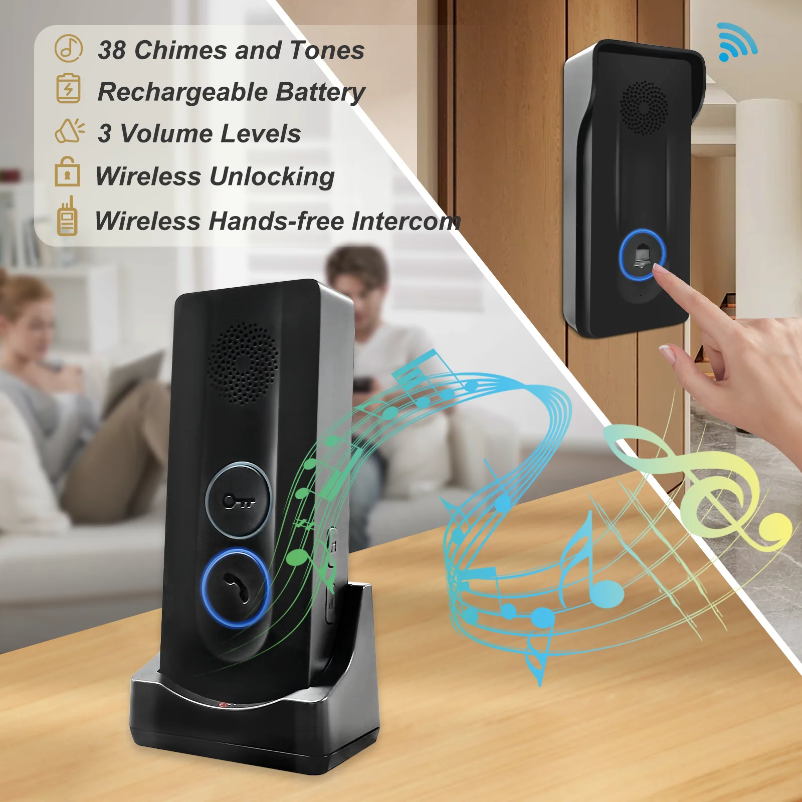 Wifi Smart Video Doorbell Smart Home Phone Security Camera With Intercom Voice Changer. - Image 3