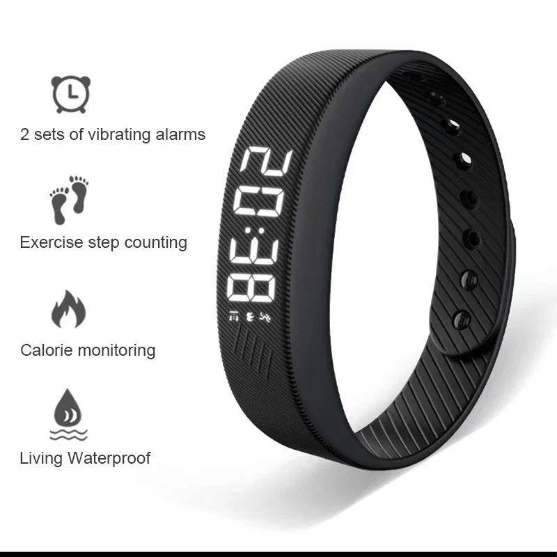 Smart Bracelet LED Digital Waterproof Smart Clock Smartband Running Pedometer Monitor Vibration Alarm Reminder - Image 2