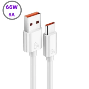 Factory PD 6A 66W USB Type-C Charging Data Cable Super Fast Charge Cord USB C Cable for HuaWei Samsung Xiaomi Pack of 20