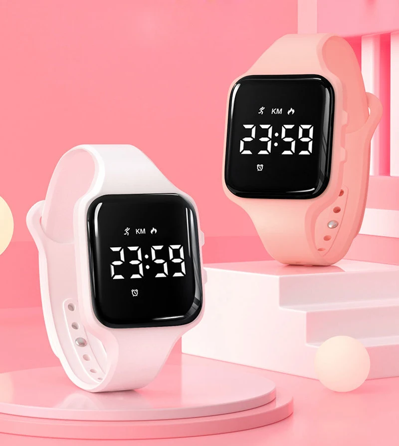 Kid Silicone Led Display Electronic Vibrating Alarm 3D Pedometer Digital Watch Fitness Wristband Smart Sport Bracelet Pack of 2 - Image 2