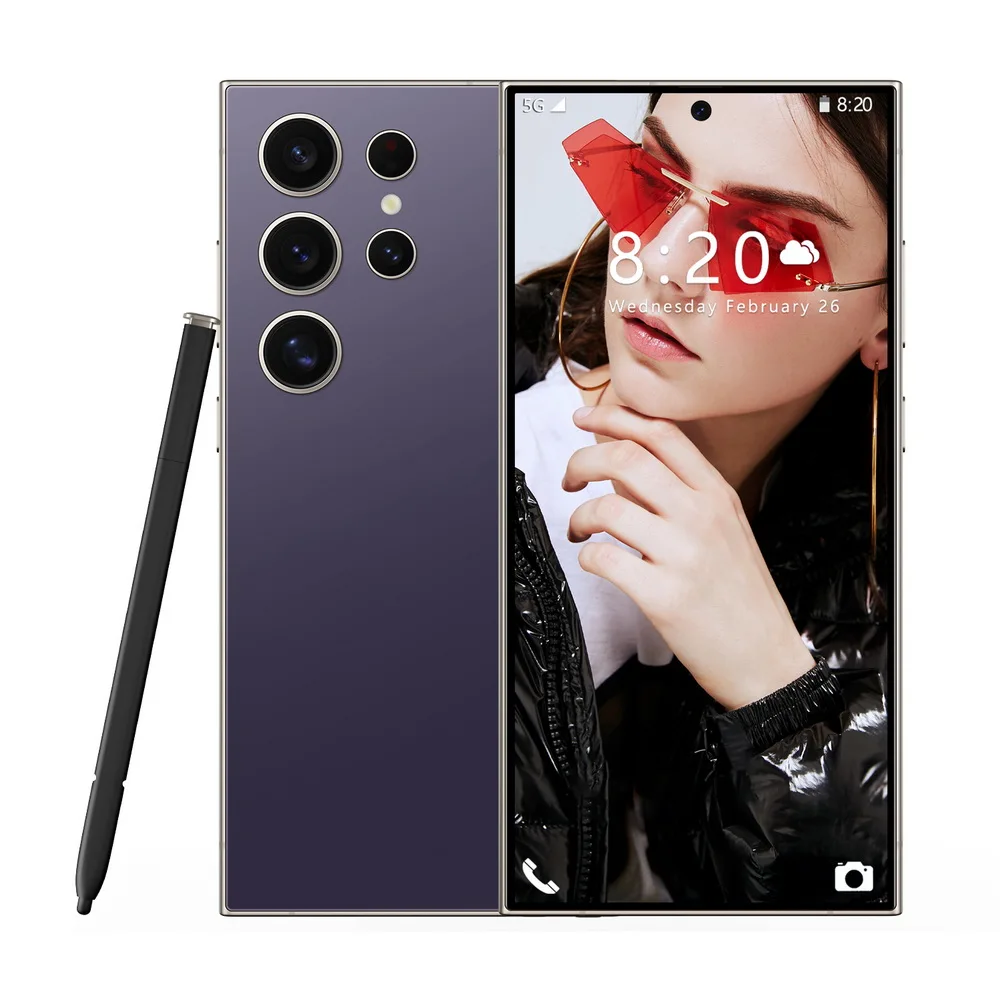 New HD Cheap Price 5G Smart Phone Built-in S Pen Facial Recognition Fingerprints Unlocking Mobile Phone