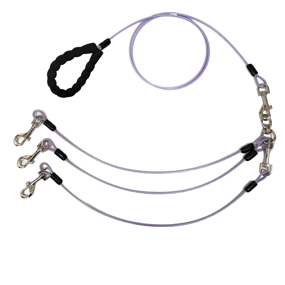 Simple Steel Cable Dog Leash with Plastic Cover Double Dog Tie-Out Swivel Hook for Cats & Dogs Outdoor Use Cable Pack of 10