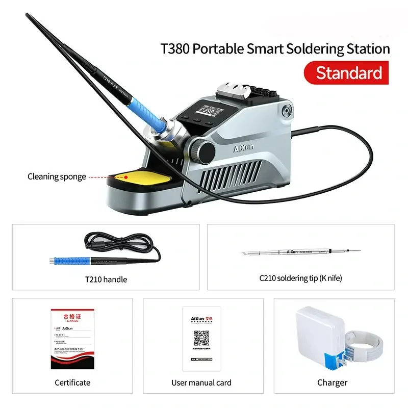 Soldering Station AIxun T380 80W Electric Soldering Station T210/T115 Handle Rapid Heating C210 C115 Welding Iron Tip Rework PCB - Image 3
