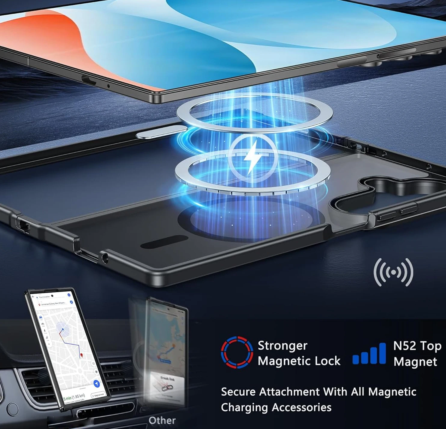 Full Cover Magnetic Matte Case for Samsung Galaxy Z Fold 7 Translucent Mobile Wireless Charging Cases with Magnet New - Image 3