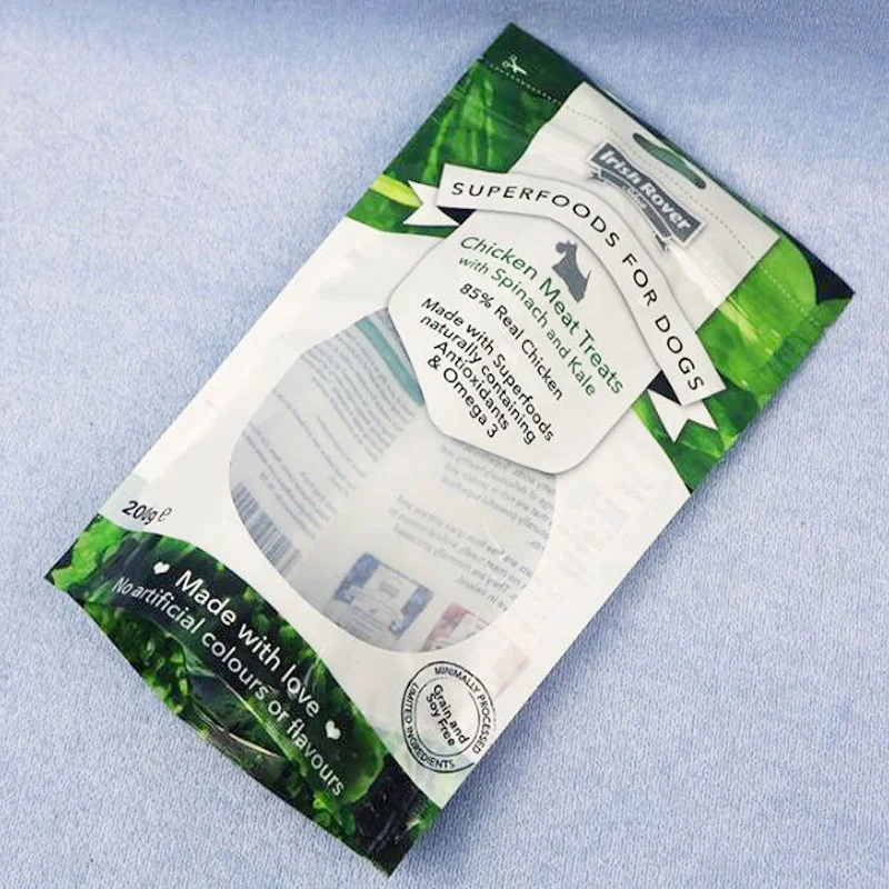 clear Window Side Standing Resealable Plastic Pet Treats Cat Dog Food Packaging Bags Pack of 5 - Image 3
