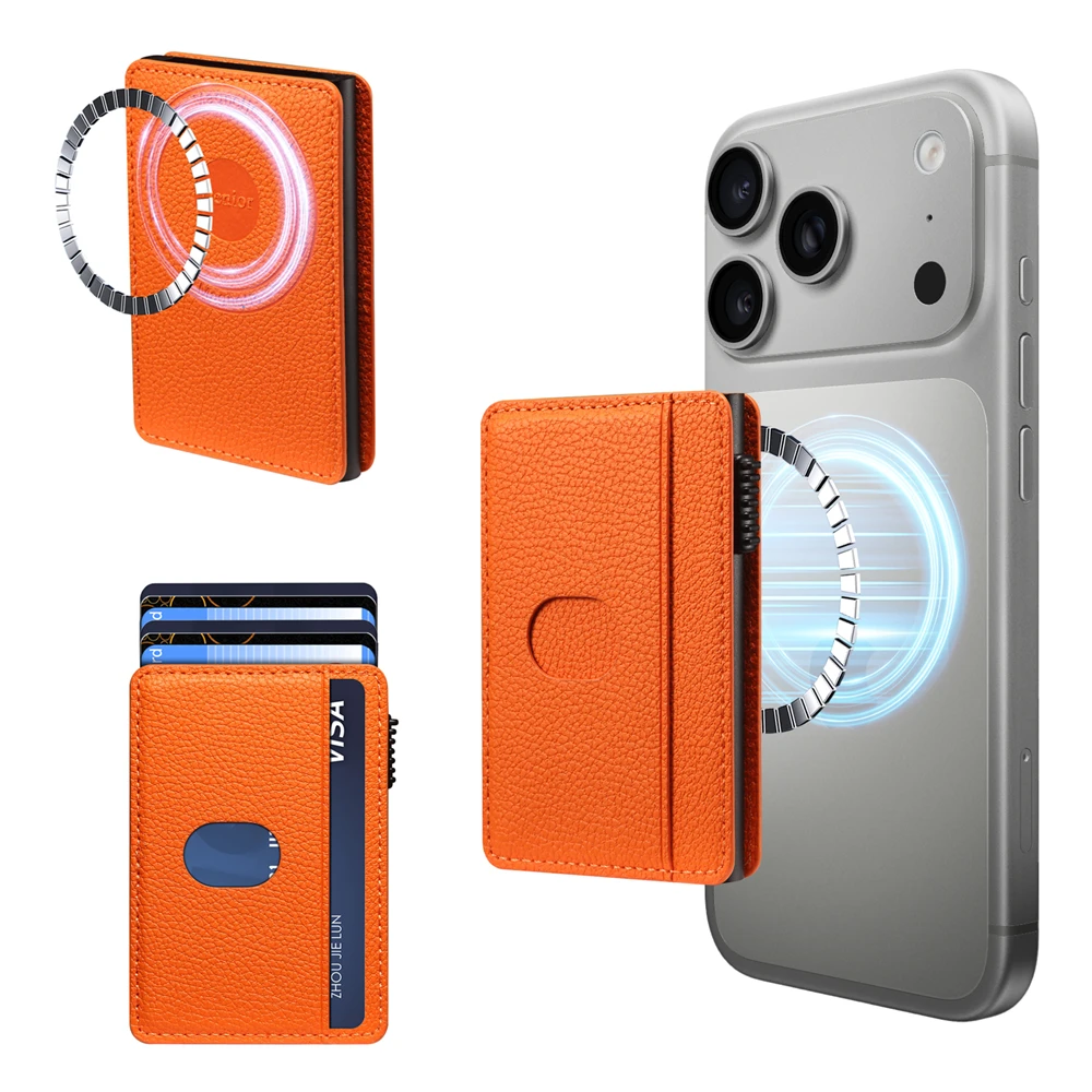 Rough Lychee Texture Leather Card Case Portable Wallet Mobile Bags Compatible for Apple IPhone17/16/15/14/13/12 Series Pack of 10 - Image 4