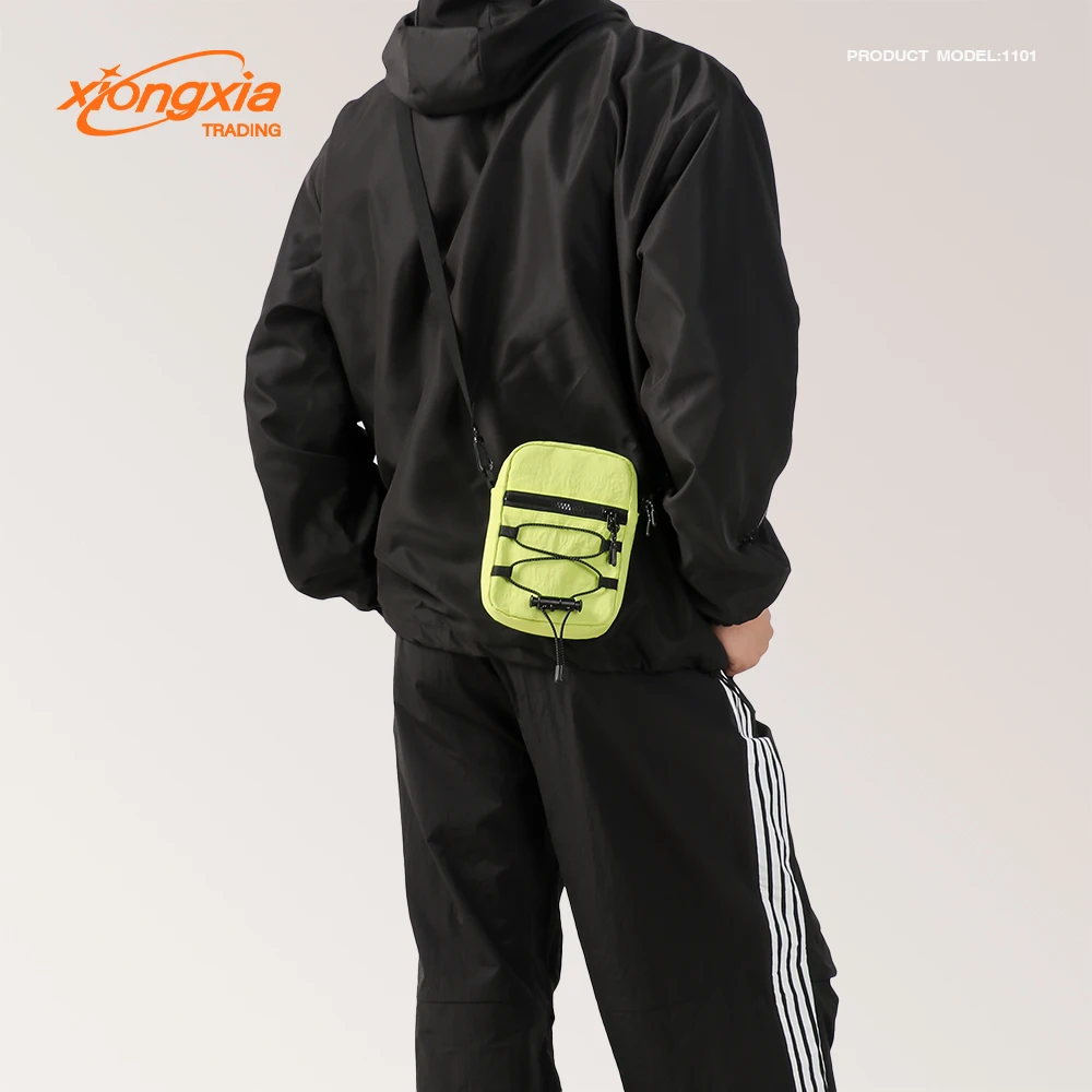 Unisex Women Men Shoulder Crossbody Sling Bags Canvas Fashion Portable Outdoor Sports Mobile Phone Bag Custom Logo Travel Daily Pack of 5 - Image 3