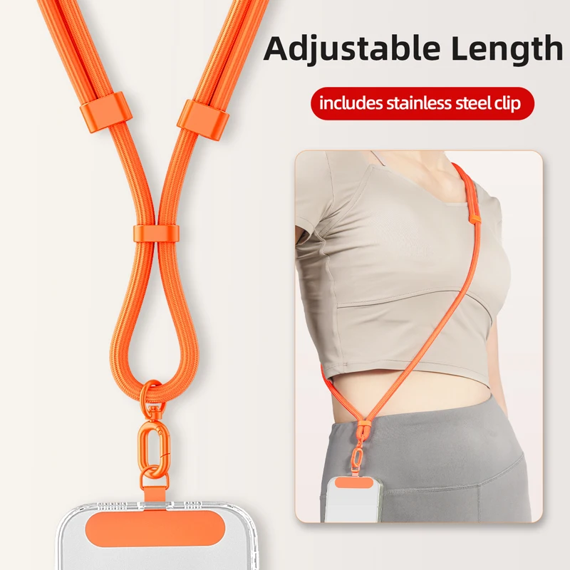 Universal Adjustable Polyester Mobile Phone LanyardNeck Crossbody Strap Rope with iPhone Tether Patch for Cell Phone Chain Use Pack of 10 - Image 3