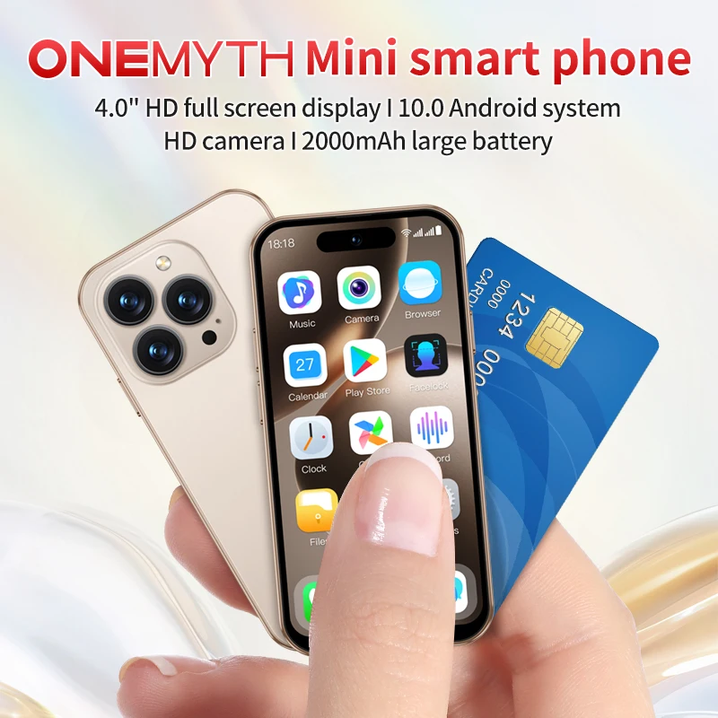 ONEMYTH M16 Pro Mini Smartphone 2GB RAM 16GB ROM 4" Display 5MP Camera Dual SIM Card Android10.0 3G Mobile Phone With Play Store Pack of 5 - Image 2