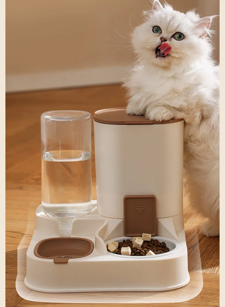 Large Capacity Stainless Steel Non-slip Smart Control Automatic Gravity 2 1 Easy Clean Portable Pet Food Feeder Water Dispenser Pack of 2 - Image 3