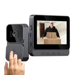 Relee Smart Visual Doorbell Camera with 4.3 Inch Display One-Way Audio Intercom Local Storage Easy Install No WiFi Needed Pack of 2