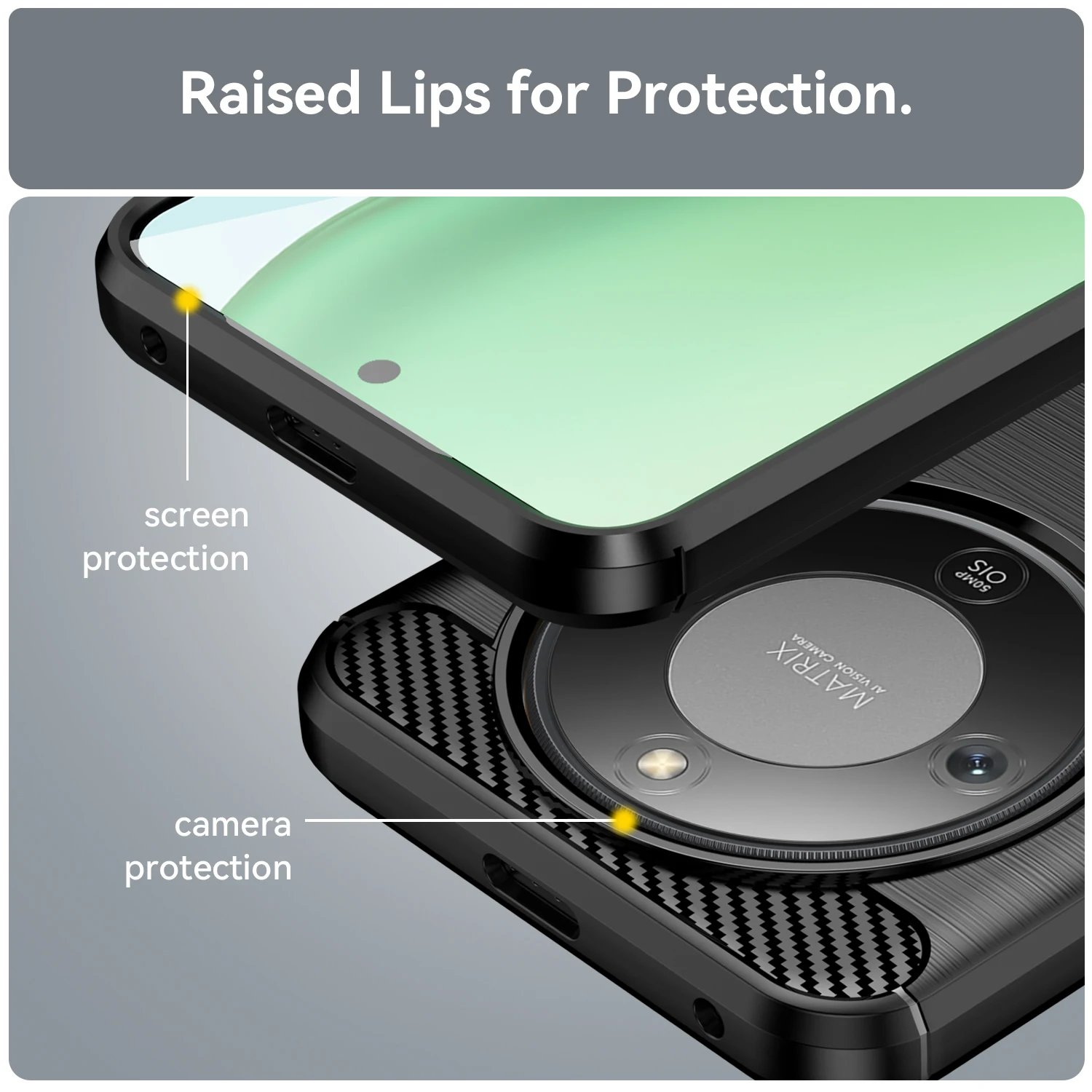 TPU Carbon Fiber Case for Honor X70 X70i Mobile Case Shockproof Back Cover for Honor X7d X9d 5G Pack of 10 - Image 4