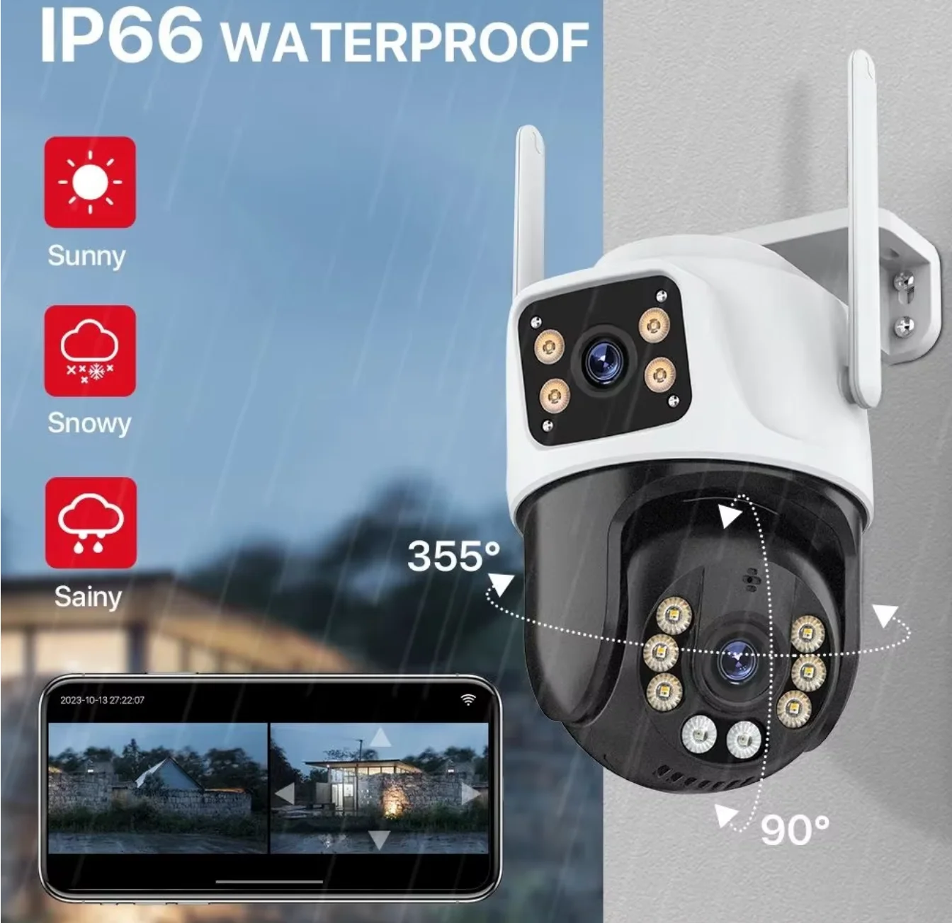 ICsee 6mp Dual Lens WIFI Ip Camera Kit Cctv Outdoor Security Wifi Ptz Camera Kit Recordable Wireless Ptz Camera System Nvr Kits - Image 2