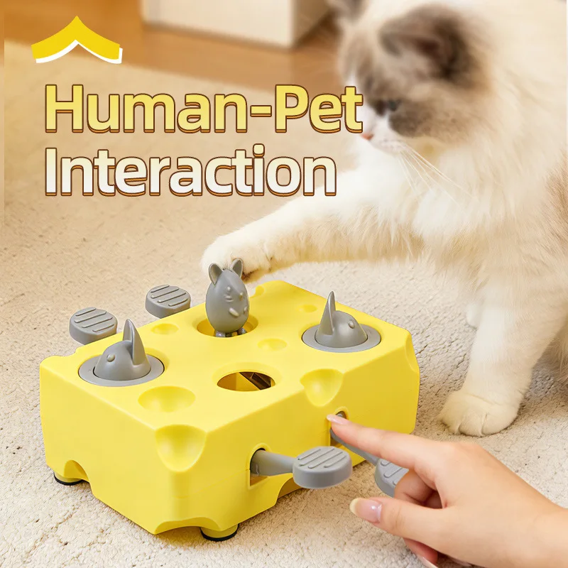 Factory Direct Interactive Cat Toy Whack a Mole Treat Dispenser ABS Puzzle Feeder for Indoor Cats Pack of 12 - Image 2