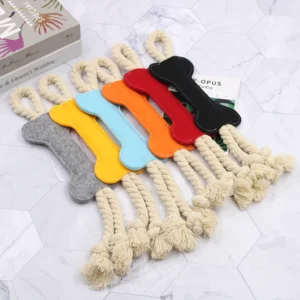 Pet Dog Toy Creative Dog Bone Felt Toy Grinding Teeth Training Bone Stick Dog Gnaws Toy Pet Supplies Accessories Pack of 2