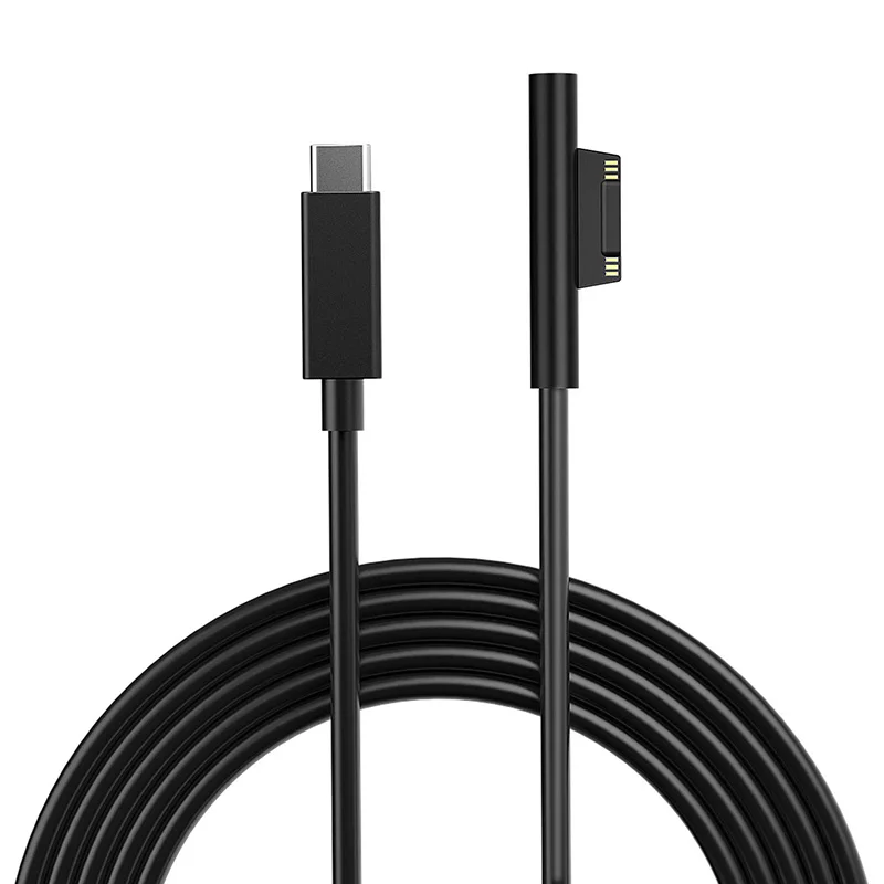 Wholesale 15V USB Type-C PD Charger Cable Surface Connect Microsoft Surface Pro Go Laptop Book Power Charging PVC Jacket Metal Pack of 10 - Image 2