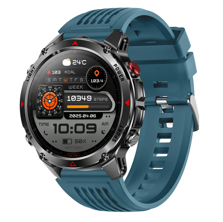 Round Design HT37 Adults GPS Bluetooth Smart Bracelet 1.46" 360*360 IPS Touch 540mAh Waterproof Fitness Sports Smartwatch - Image 3