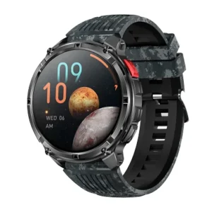 HT33 Bluetooth Smart Bracelet FitCloudPro App 1.7" 360*360 IPS Display 1100mAh Polymer Battery GPS Sports Modes Black Silver