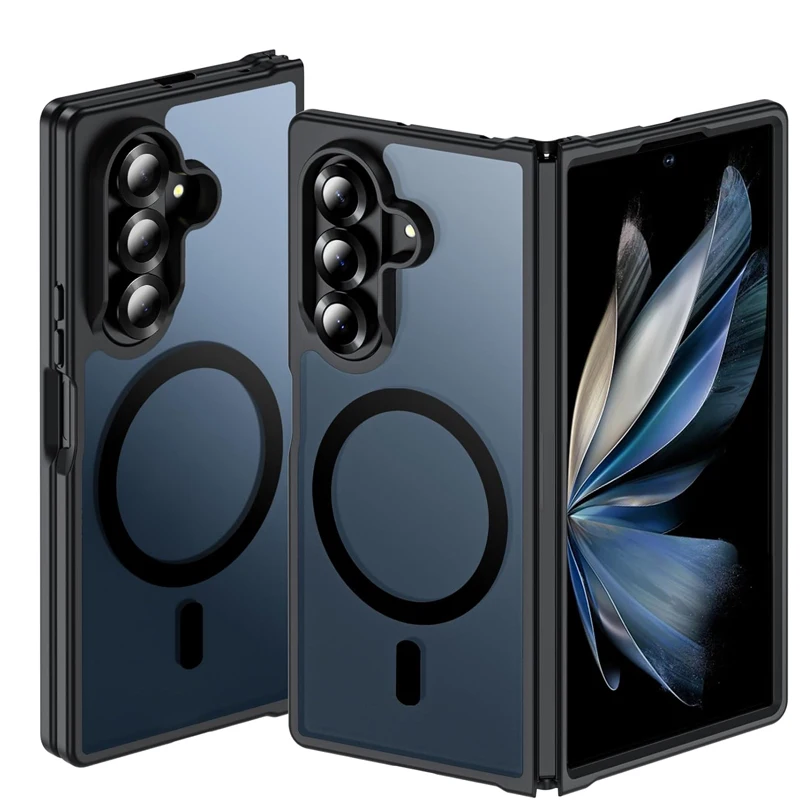 Matte Magnetic Case for Samsung Galaxy Z Fold 7 Full Cover Translucent Mobile Cases with Magnet for Z Fold7 New Products