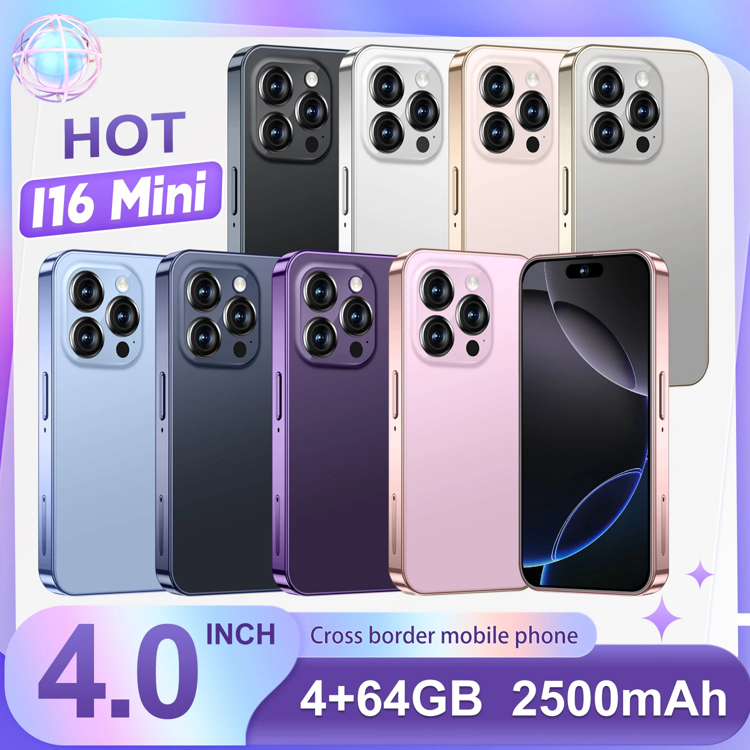 Best-selling Product Wholesale Mini Mobile Phone I16 4G/64GB 2500mAh Dual-camera Mini Smart Phone 4-inch IPS Screen Android - Image 4