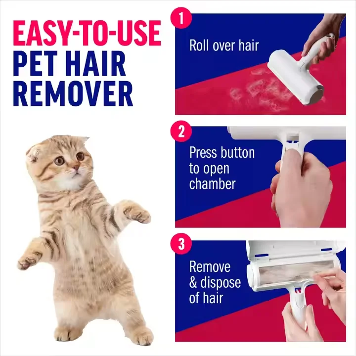 Factory Wholesale Pet Grooming Products Two-way Reusable Cat Pet Hair Remover Roller Sticker Pet Remover Brush Pack of 10 - Image 3