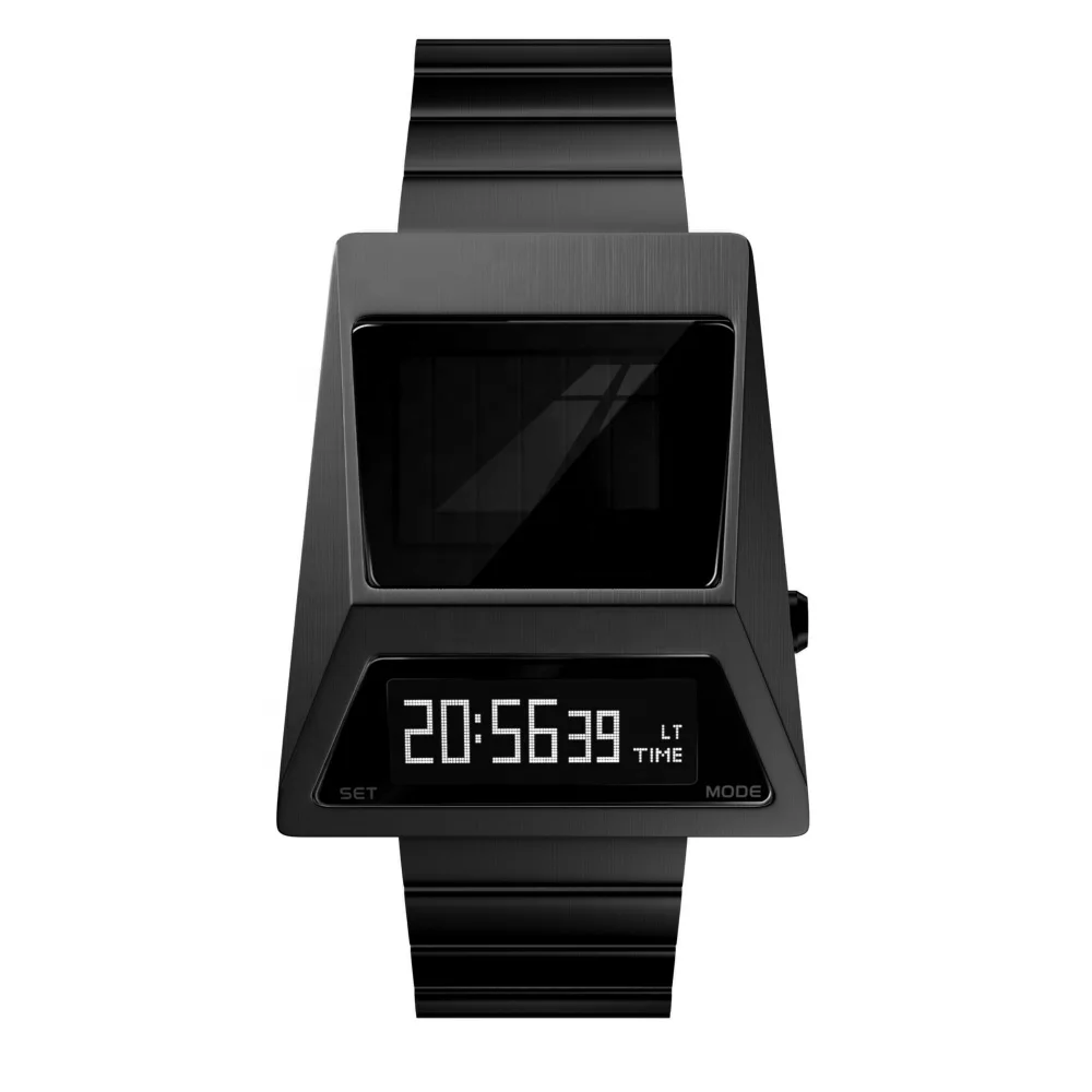 Space Tech Future Style Retro Exclusive Cyber Truck Design Stainless Steel Solar Power Digital Tesla Watch Pack of 100 - Image 4