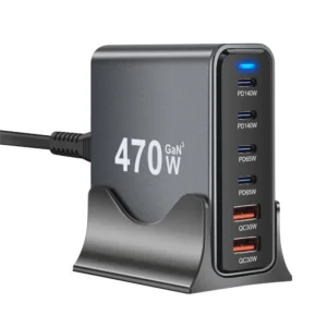 470W USB C Charger Block, 6-Ports USB C Charging Station for Multiple Devices,PD 140W Type c Gan Fast Charger Station for Laptop