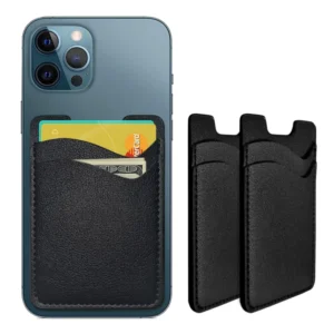 Most Cell Phone Compatible Pu Leather Phone Wallet Stick-On Back Case with Card Holder for Credit Cards