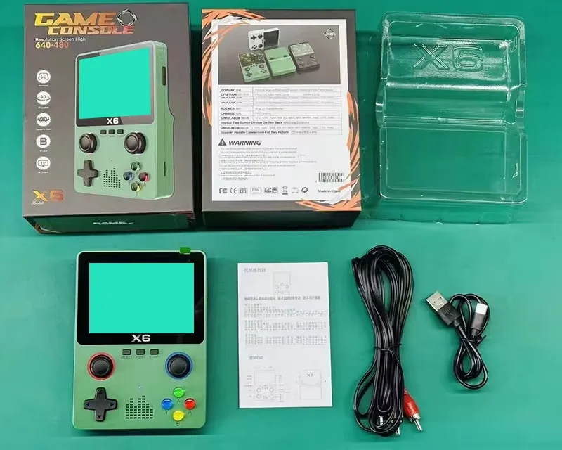 New Features X6 Handheld Game Console 3.5 Inch Screen Portable Handheld Game Console 10000+ Classic Games Kids Gifts