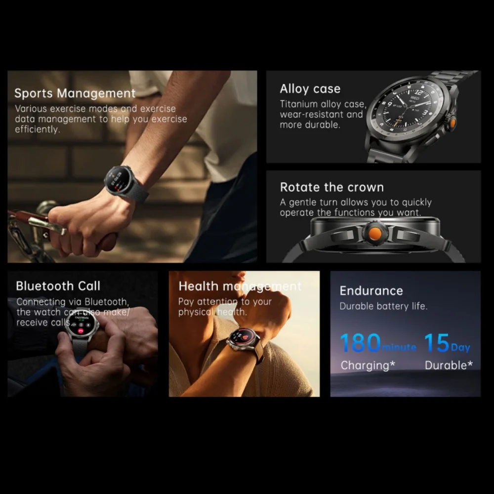 New Fashion SK44 Men's Smart Watch IP68 Waterproof Heart Rate Sleep Monitoring Multiple Sports Modes Smartwatch - Image 2