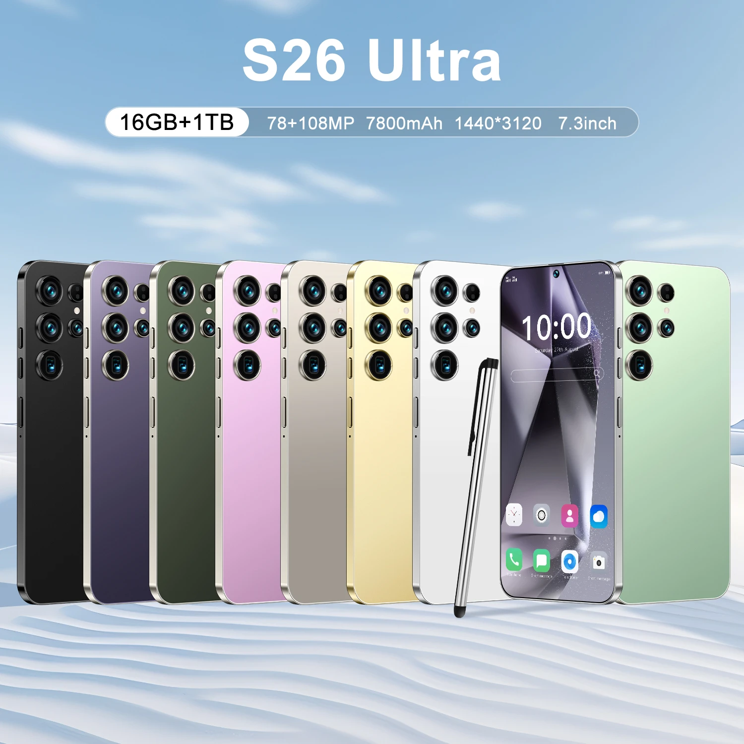 Unlocked S26 Ultra Smartphone 7.3 Inch Incell HD Screen 16GB+1TB Android 15 108MP Rear Camera LTE Spanish - Image 2