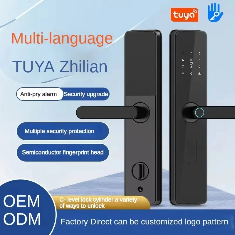 Tuya Wifi Locks New Product Factory Password Fingerprint Smart Door Lock With Doorbell Camera for Home Hotel Apartments Office Pack of 2 - Image 3