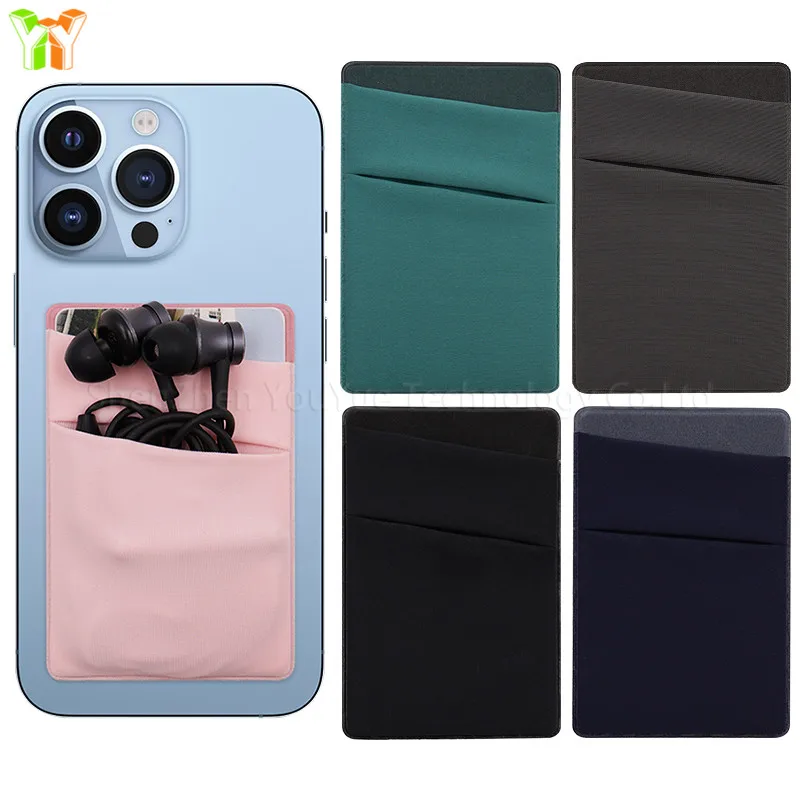 Phone Card Holder Stretchy Lycra Mobile Phone Wallet Pocket Phone Back Credit Card Case Pouch Sleeve - Image 4