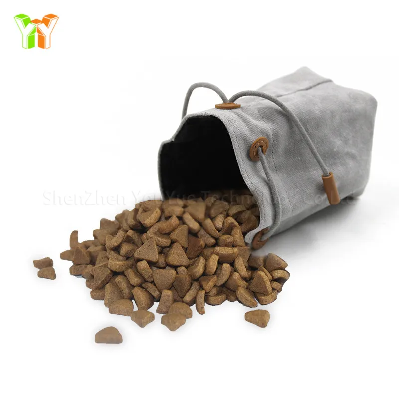 Canvas Dog Treat Pouch Drawstring Pet Training Waist Bag Multi-Purpose Pet Food Pouch for Dog Treats Training Pack of 2 - Image 3