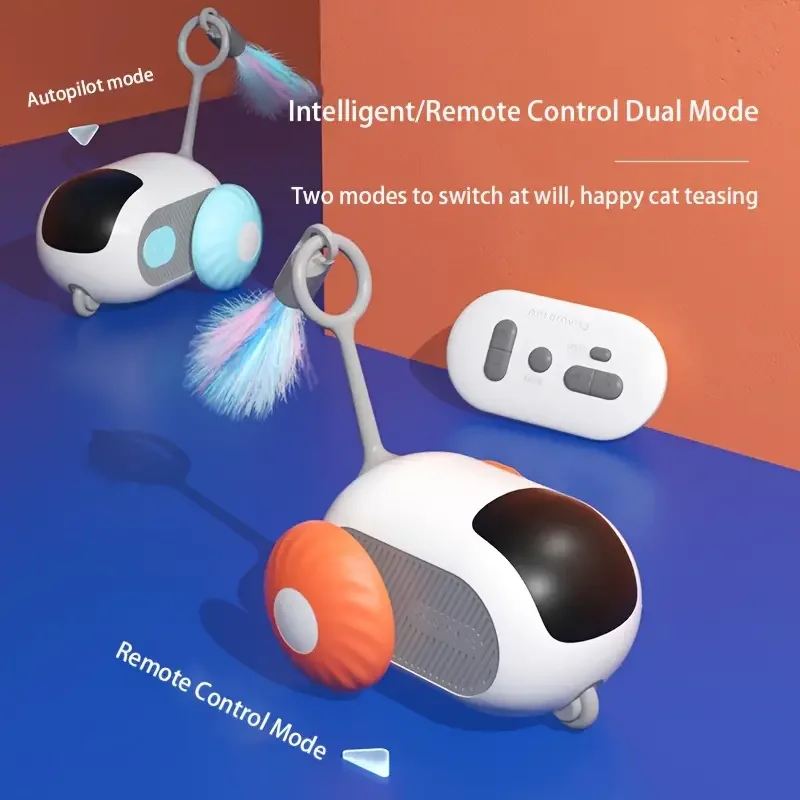 Interactive Funny Remote Control Car Smart Teaser Rotate Cat Toys Automatic Intelligent Rolling Remote Control Dual Mode - Image 2