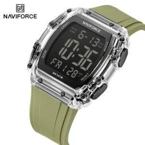 NAVIFORCE 6107 Digital Watch for Men with Silicone Strap Bulk Buy Sport Water Resistant Lcd Luminous Men Watch Reloj Pack of 2