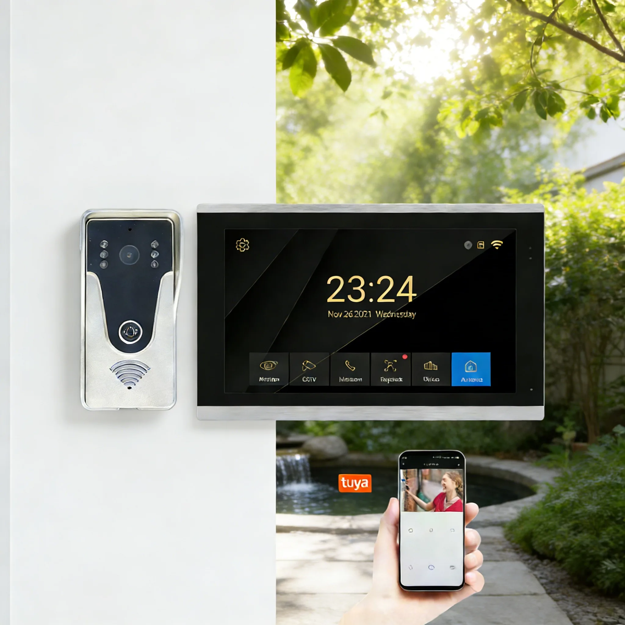 Smart Doorbell Intercom Volume Adjustment Function Comfortable Listening Experience Home Residences