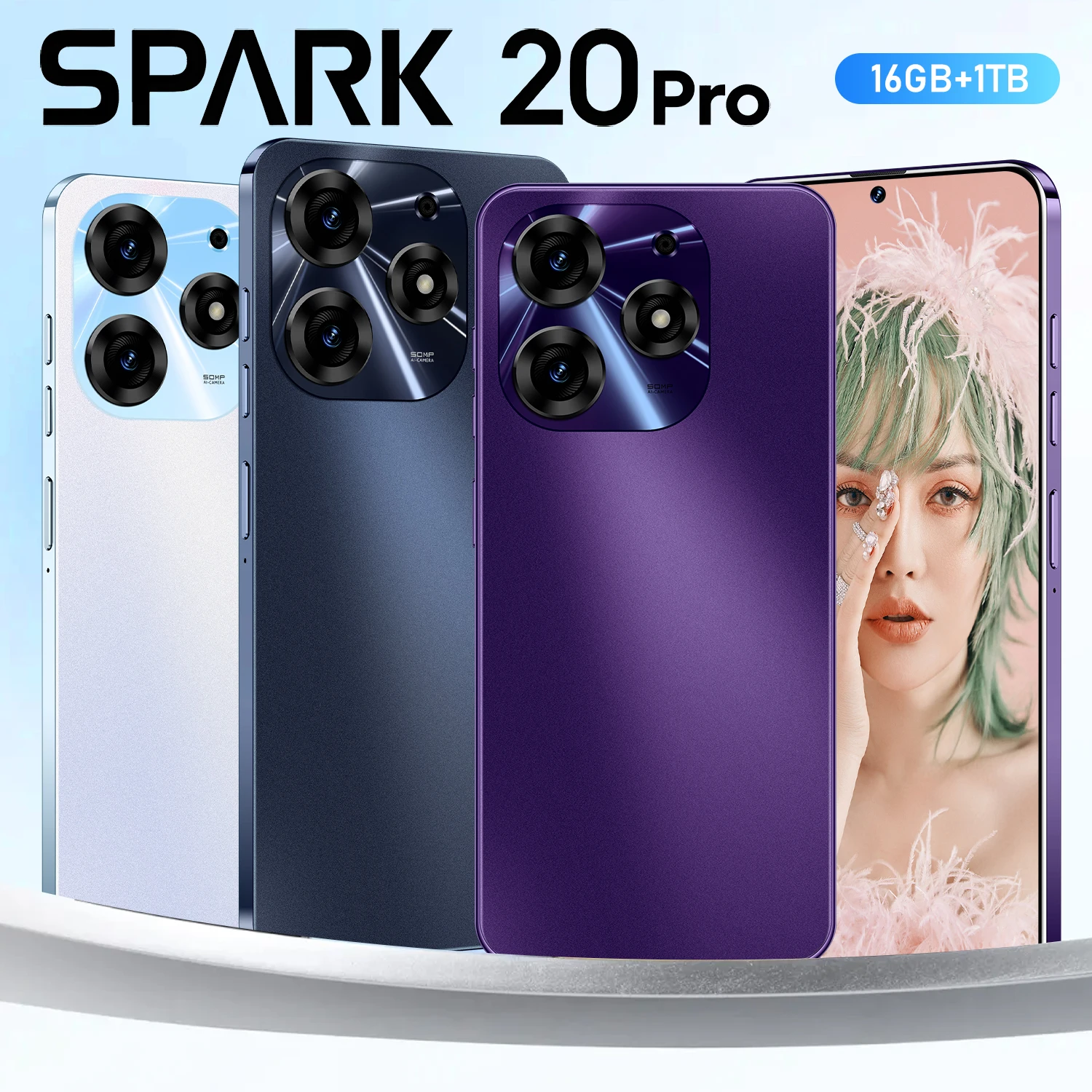 Brand New Tecno Spark 20 Pro Phone HD+ 5g Smartphone Plus10-core 5g Network 7000mah Android14.0 16GB+1TB Mobile Phone - Image 2