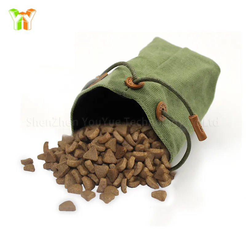 Portable Waxed Canvas Dog Training Treat Bag Outdoor Travel Dog Food Pouch Puppy Dog Snack Bag Pack of 2 - Image 4