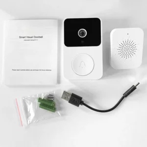 Video Doorbell Wire-Free/Wired Option, 2-Way Audio, Night Vision, Head to Toe Video View Wide View, White