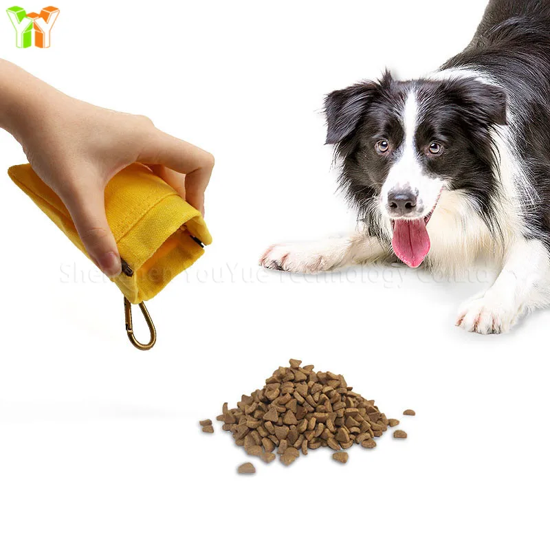 Waxed Canvas Dog Treat Pouch Portable Puppy Dog Training Treat Bag Pet Feed Snack Reward Pocket for Travel or Outdoor Use - Image 3