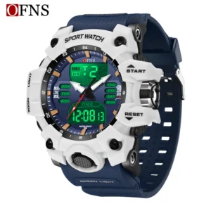 OFNS Men Dual Digital Watches Waterproof Sport Watches for Men Alarm Stopwatch Quartz Wrist Watch Male Digital Clock 6126