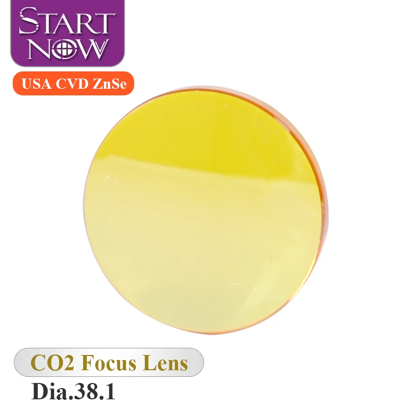 Startnow Optic Lens D38.1mm F127 190.5mm 5"-7.5" USA CVD ZnSe Laser Focusing Lens for High Power CO2 Laser Mixed Cutting Machine
