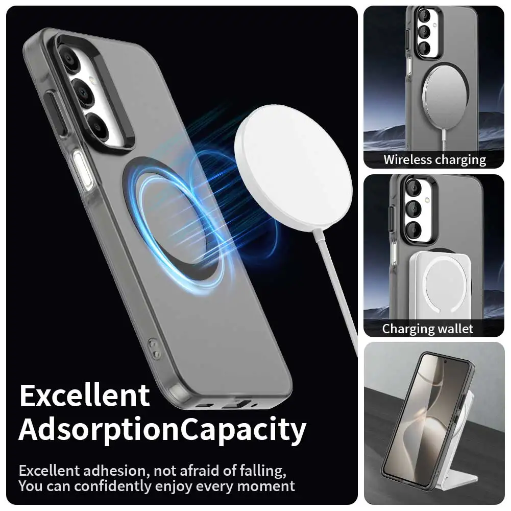 For Samsung Galaxy A56 Case Candy Silicone Magnetic Wireless Charge Case for Galaxy S25 FE A17 A07 A06 Shockproof Cover Moto G86 Pack of 100 - Image 3