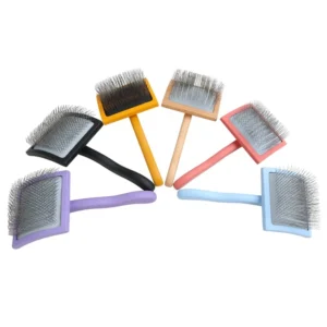 Factory Wholesale Wooden Pet Wire Grooming Brush Metal Long Pin Slicker Brush for Dogs and Cats Pack of 5